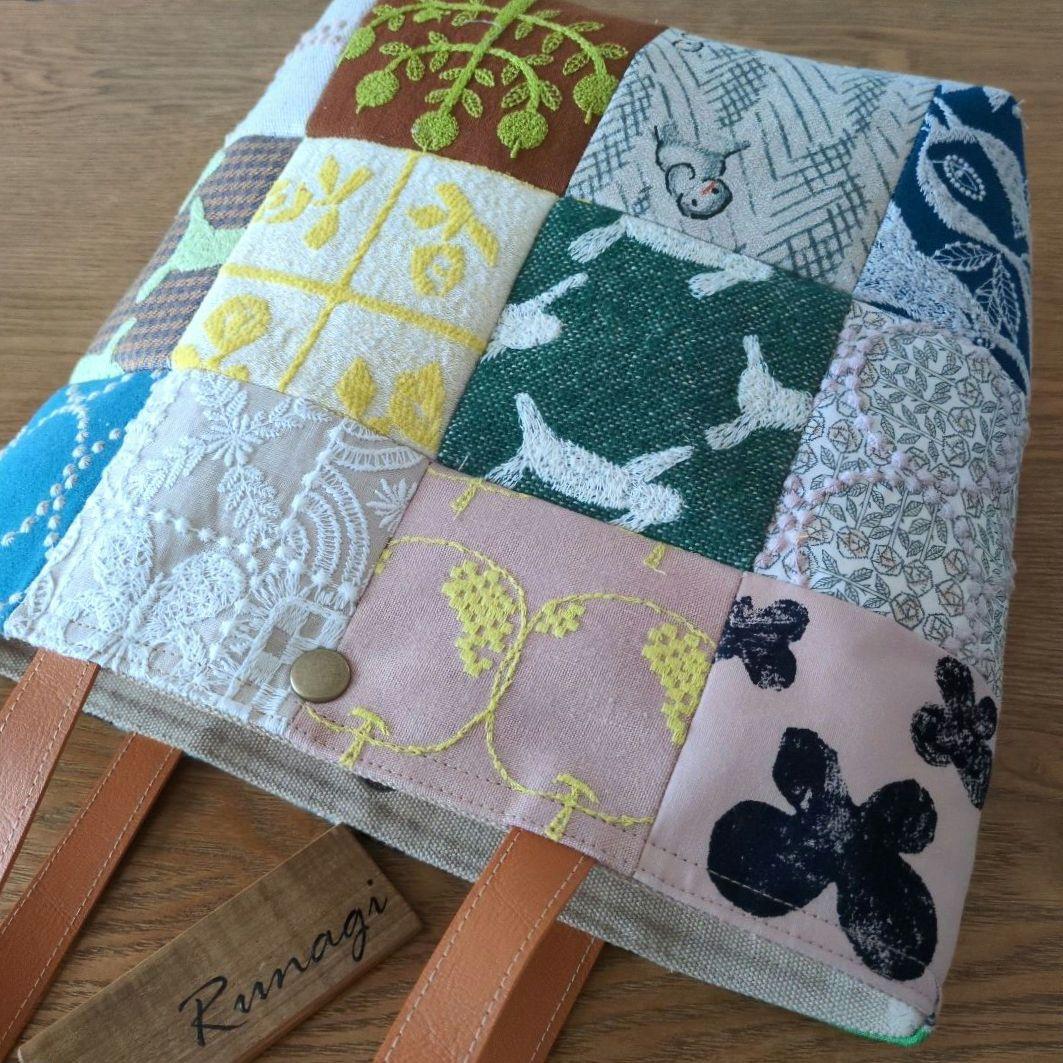 【1562】パッチワーク ハンドバッグ＊ミナペルホネン