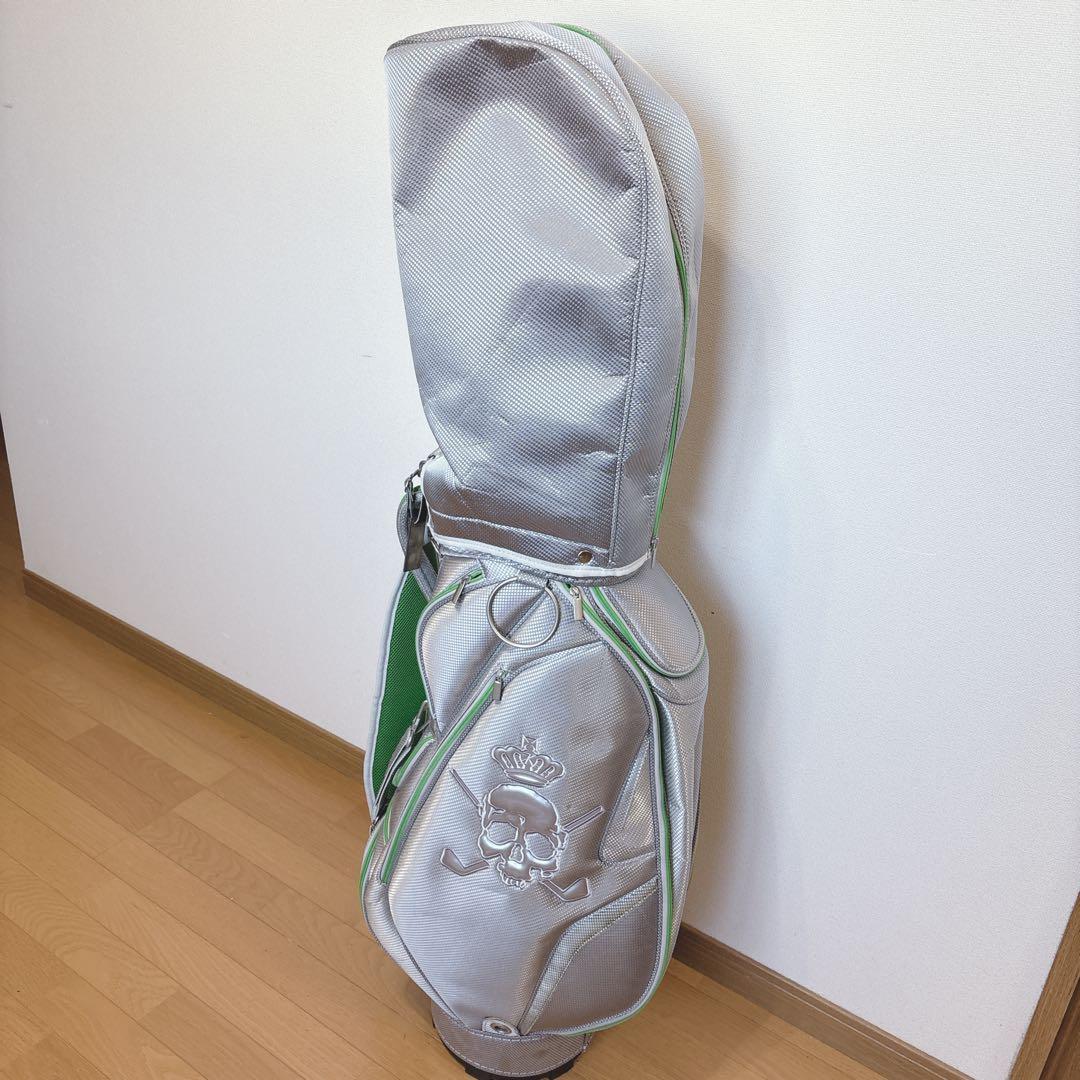 K424 美品！ドクロ 王冠 シルバー キャディバック