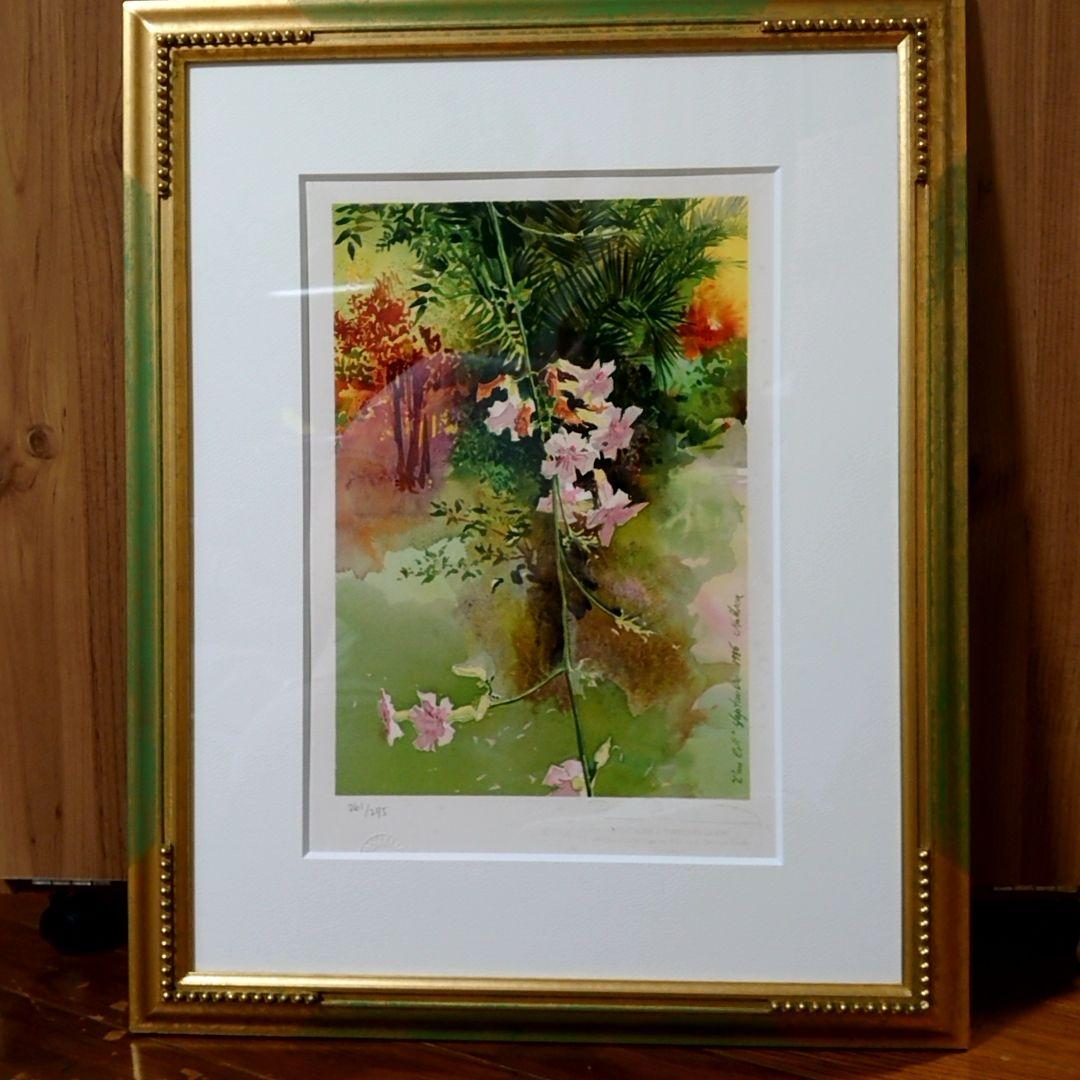 【8000円値下げ】トレンツ・リャド「つりがね草」リトグラフ 版画 58.5cm