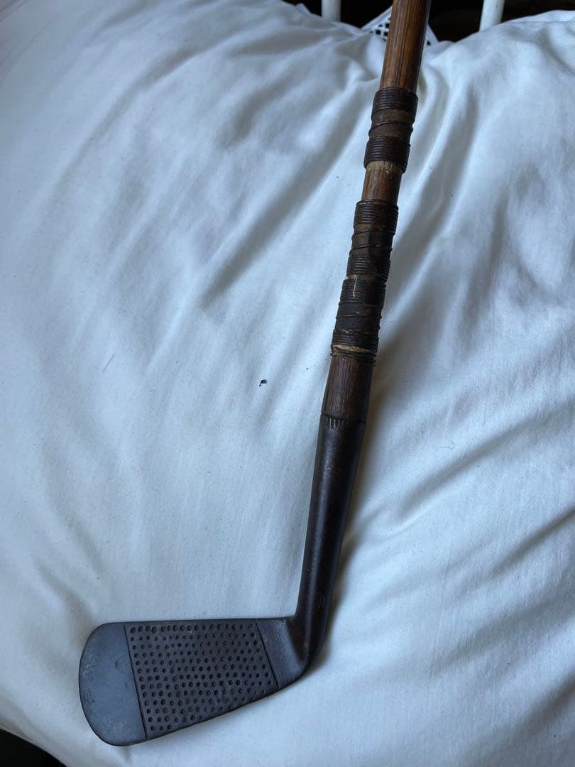 アンティーク　木製　ゴルフ　クラブ　ヒッコリー　アイアン　C　100年　アメリカ