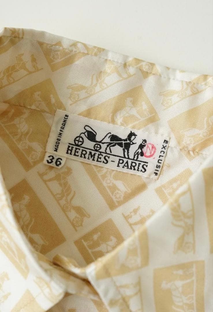 HERMES◇エルメス◇ロゴ総柄シャツ