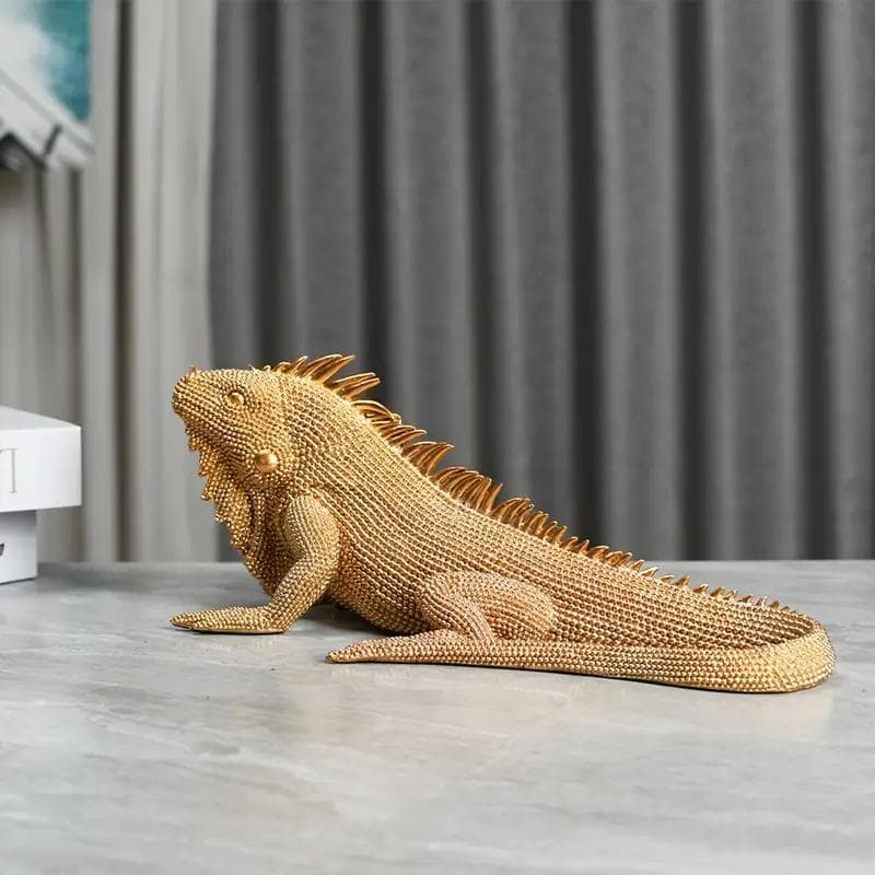 ゴールドイグアナ装飾品 約30cm