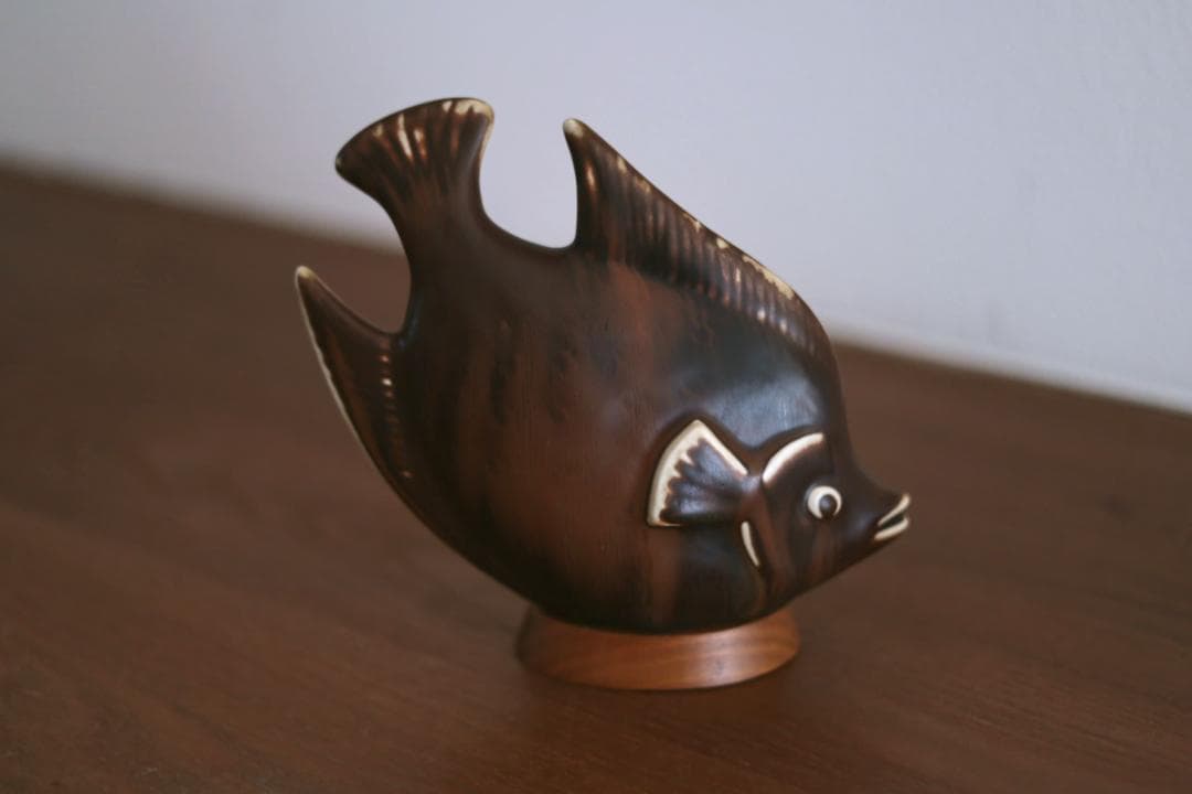Gunnar Nylund グンナーニールンド 魚 オブジェ 茶 58277