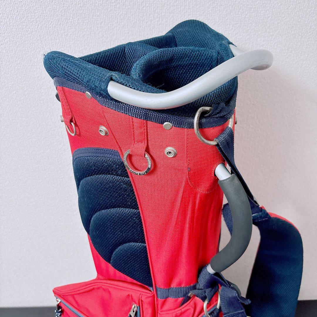 ジャックバニー スタンド式 キャディバッグ 5分割 9型 フードカバー付 レッド