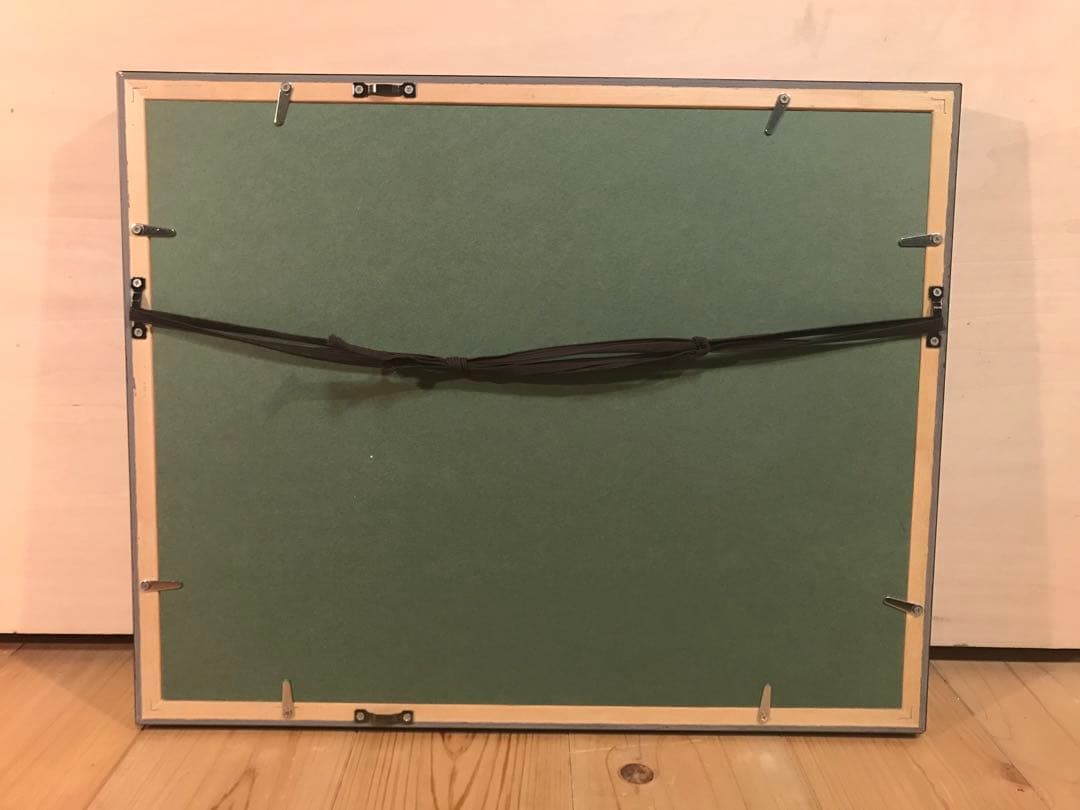 稲垣念次郎　「大原の冬」　染色型絵染め　落款・作品証明チラシ有り