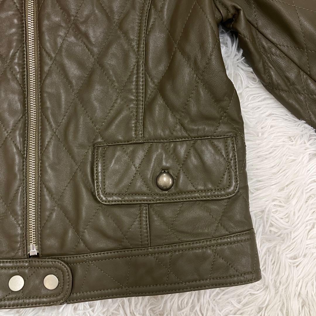 短丈 BALMAIN バルマン キルティング レザー ライダースジャケット 羊革