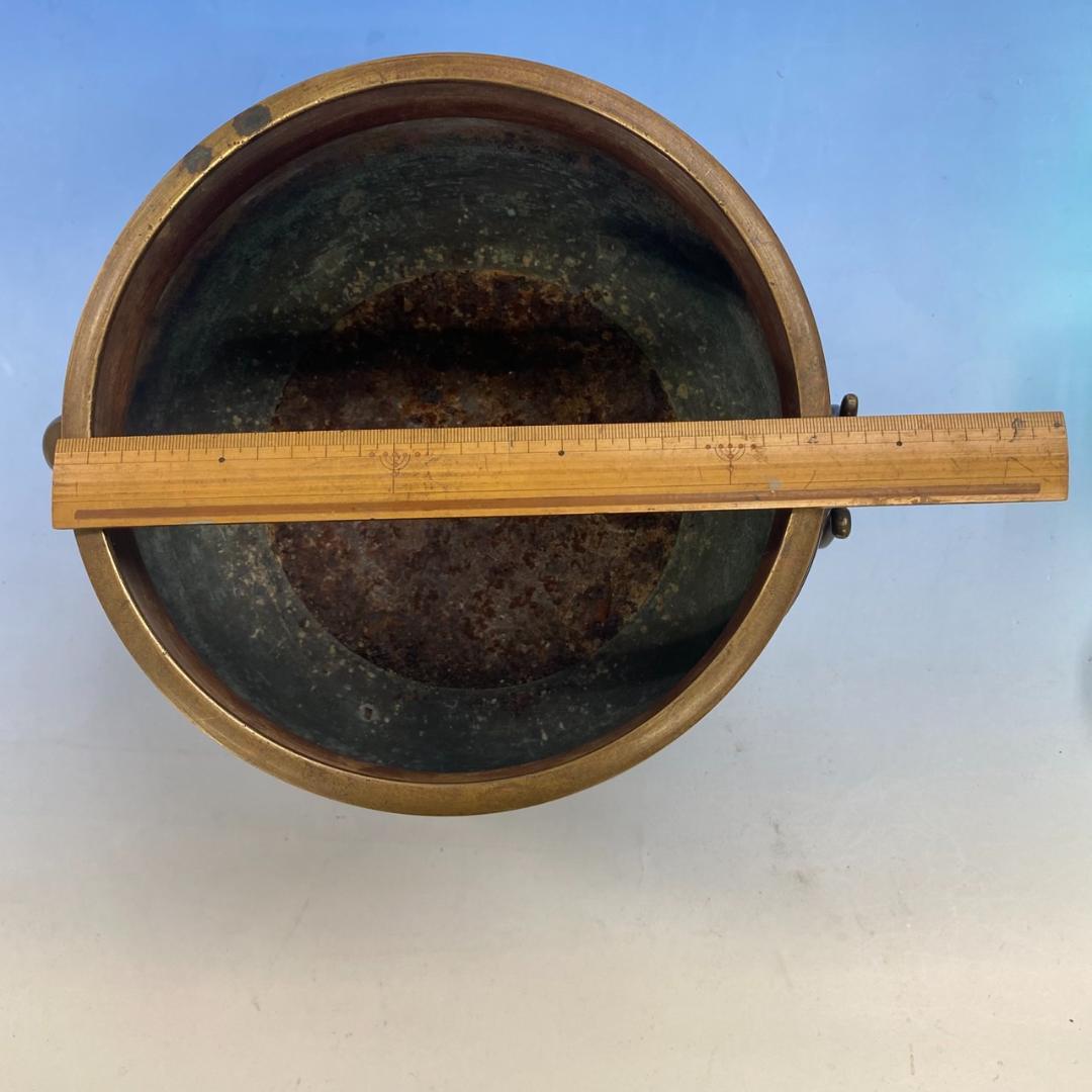 最終価格★唐金製（宣徳銅） 金谷五郎三郎 火鉢 箱付き★直接引取り16000円