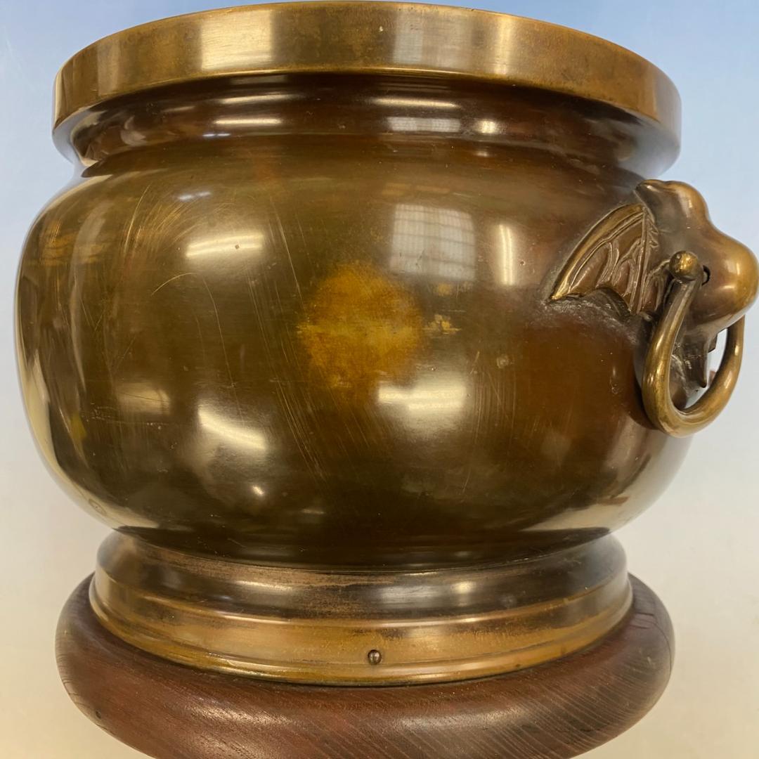 最終価格★唐金製（宣徳銅） 金谷五郎三郎 火鉢 箱付き★直接引取り16000円