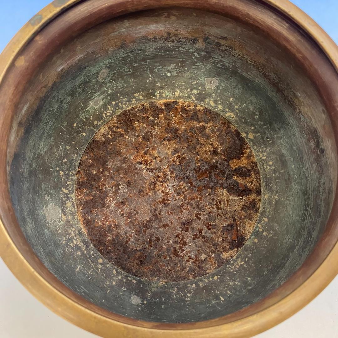 最終価格★唐金製（宣徳銅） 金谷五郎三郎 火鉢 箱付き★直接引取り16000円