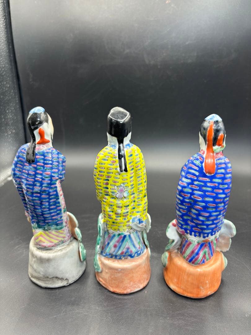 中国美術 古玩 色絵陶人形 陶器人形 高さ約18cm 置物 オブジェ 古董品