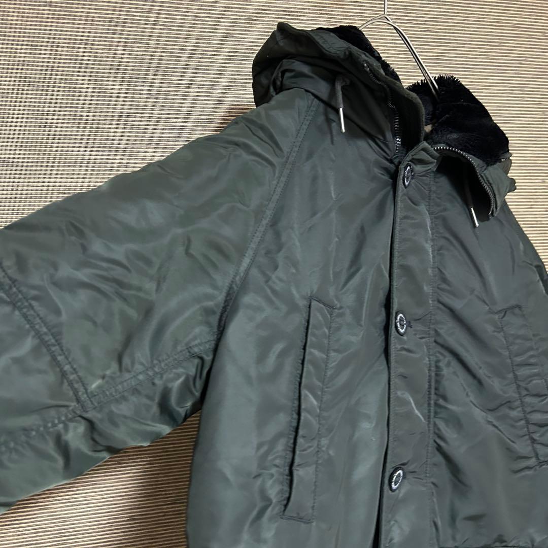 【ノースフェイス】ダウンジャケット モッズコート　MA1　刺繍　カーキーC5