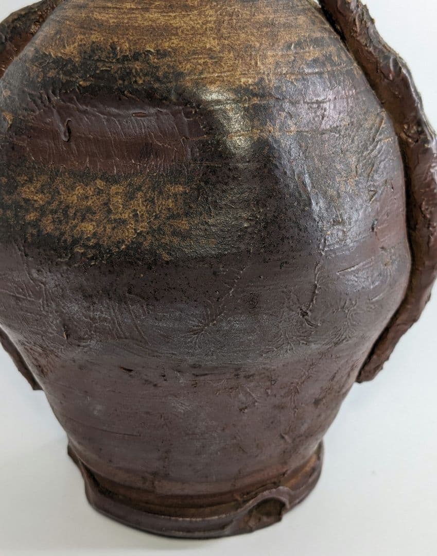 超希少 木南知加選 備前焼 舟虫花入 花器 フラワーベース 花瓶 華道具 花生