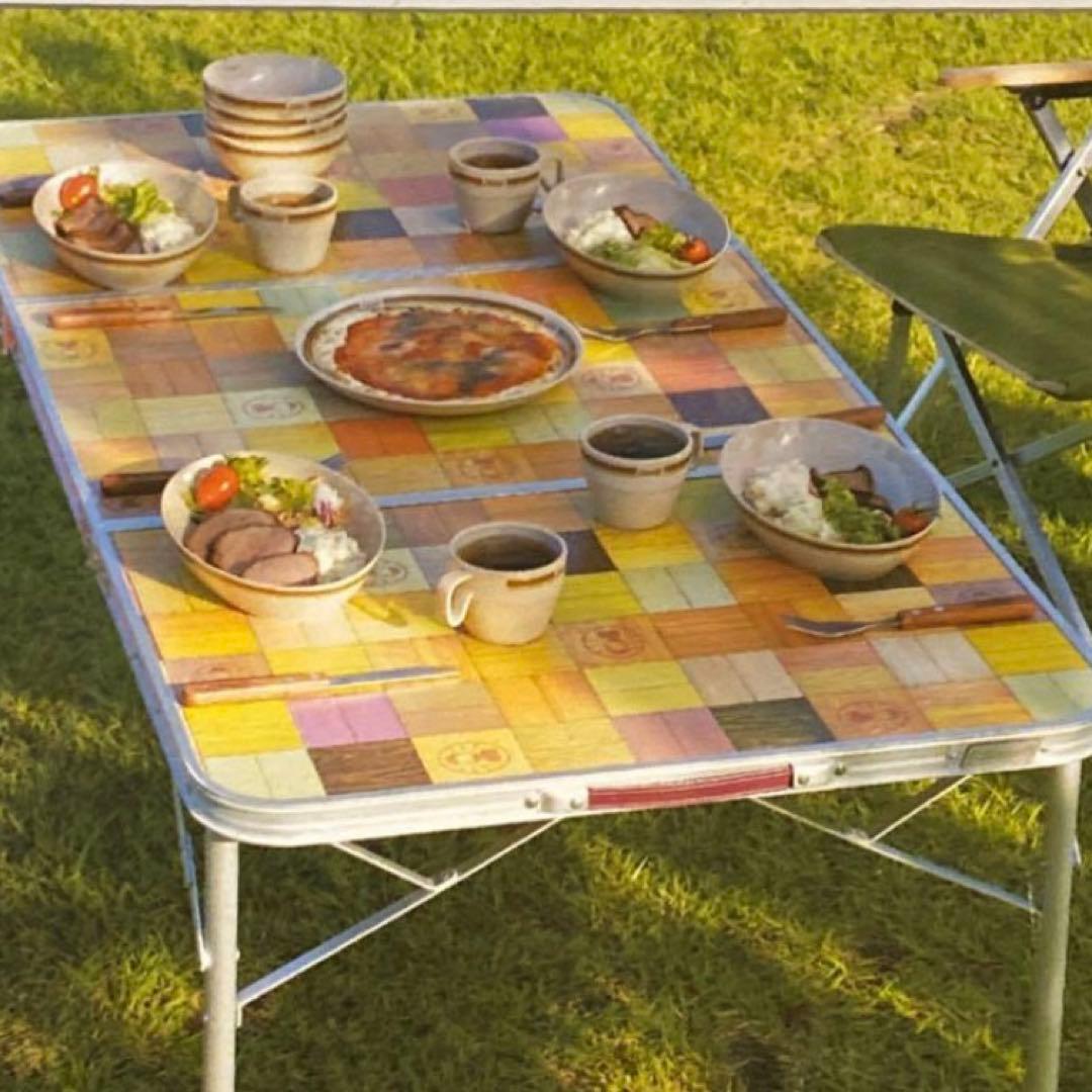 《コールマン》ナチュラルモザイクリビングテーブル140cm バーベキュー