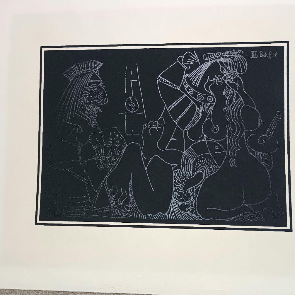 パブロ・ピカソ 347シリーズ 版画　 4.8.69Ⅲ 額サイズ41ｘ36cm