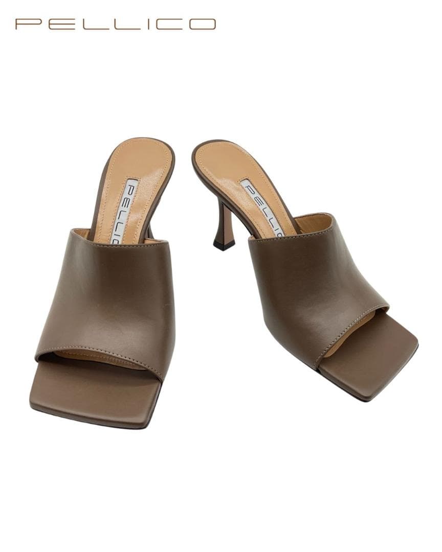 【新品】PELLICO レザーヒールサンダル ブラウン 35