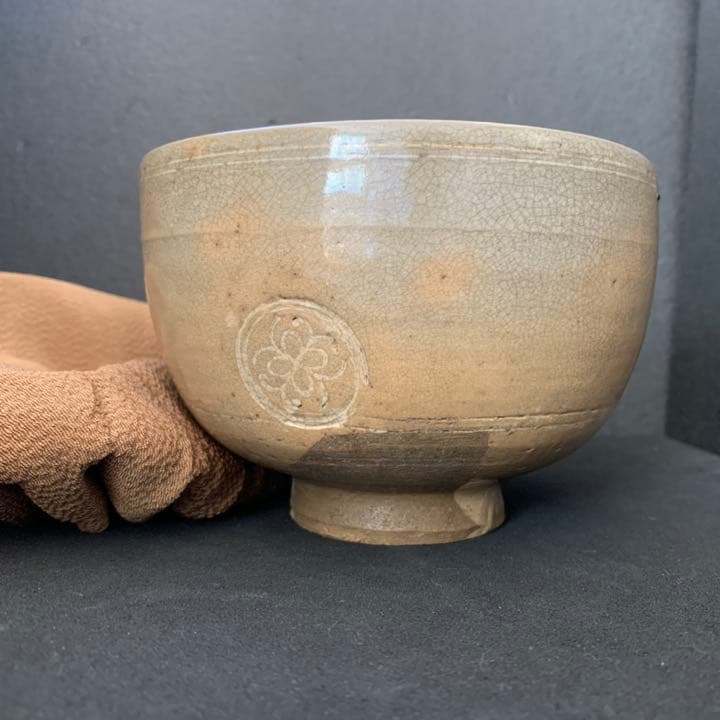 時代物　御本狂言袴 茶碗　高麗茶碗　三島丸文　三島　丸文　狂言袴　茶道具