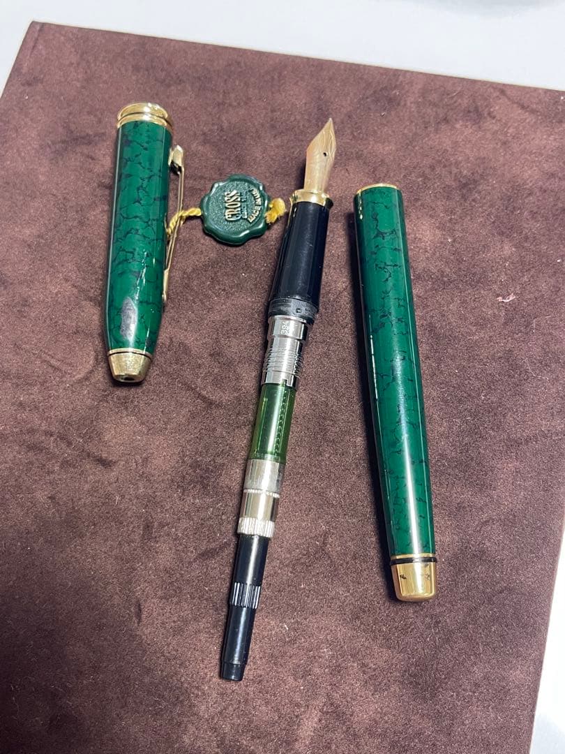 CROSS 万年筆 マーブルグリーン 14K585