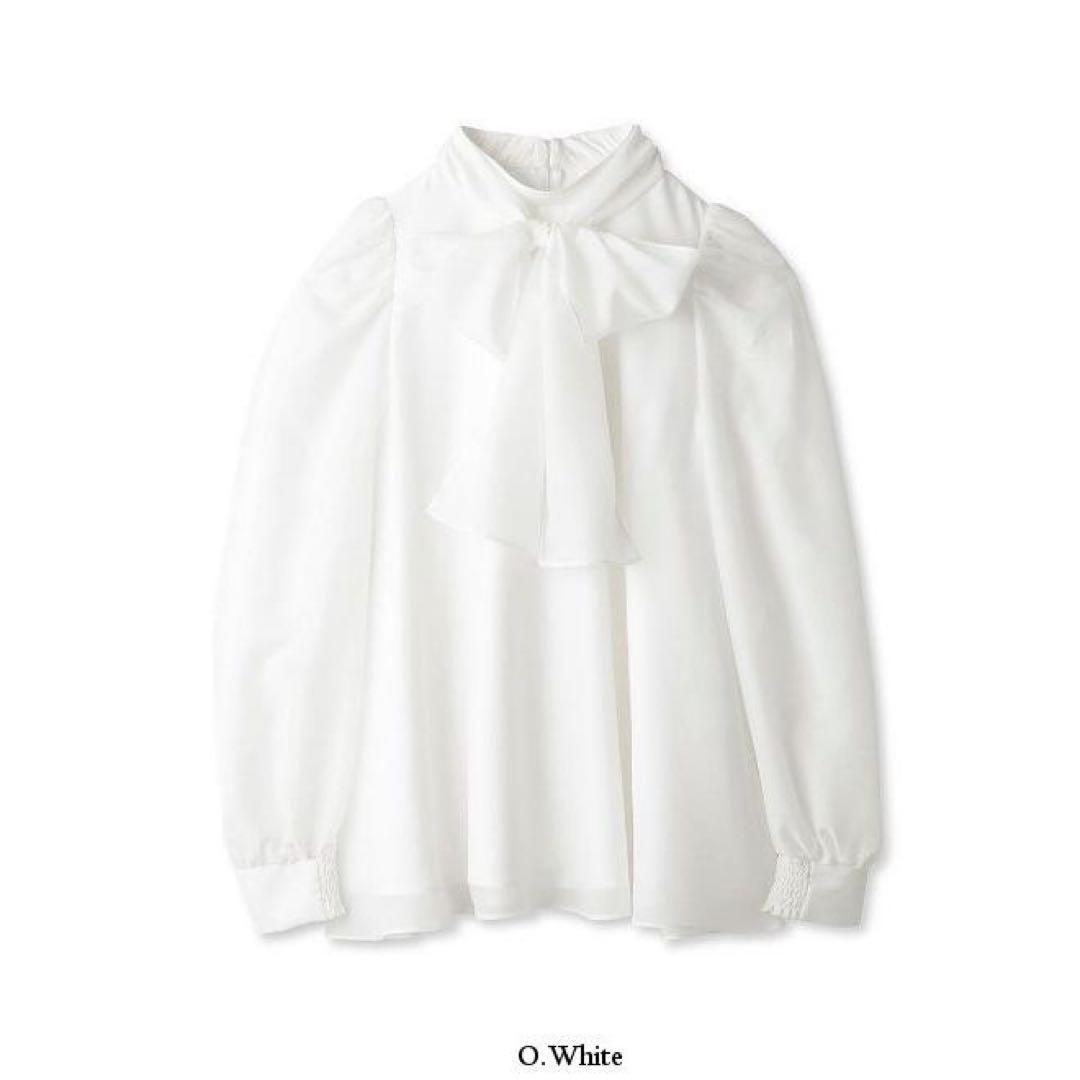 美品 セルフォード リボンブラウス フレア Aライン 白