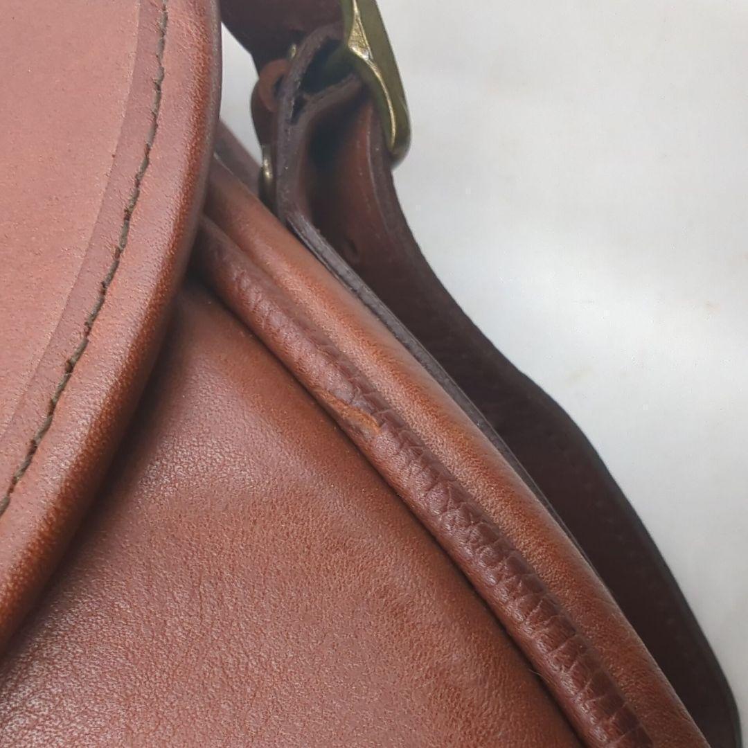 美品 Barbour バブアー カートリッジ ショルダーバッグ ブラウン レザー