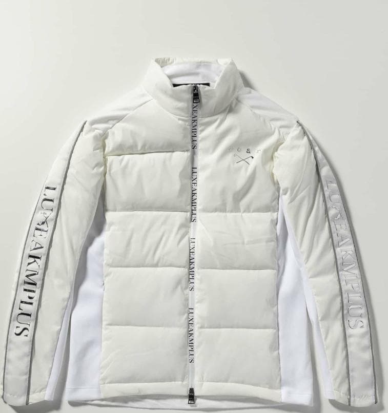 【新品】LUXEAKMPLUSゴルフ スリーブロゴ中綿ブルゾン　ホワイト　L