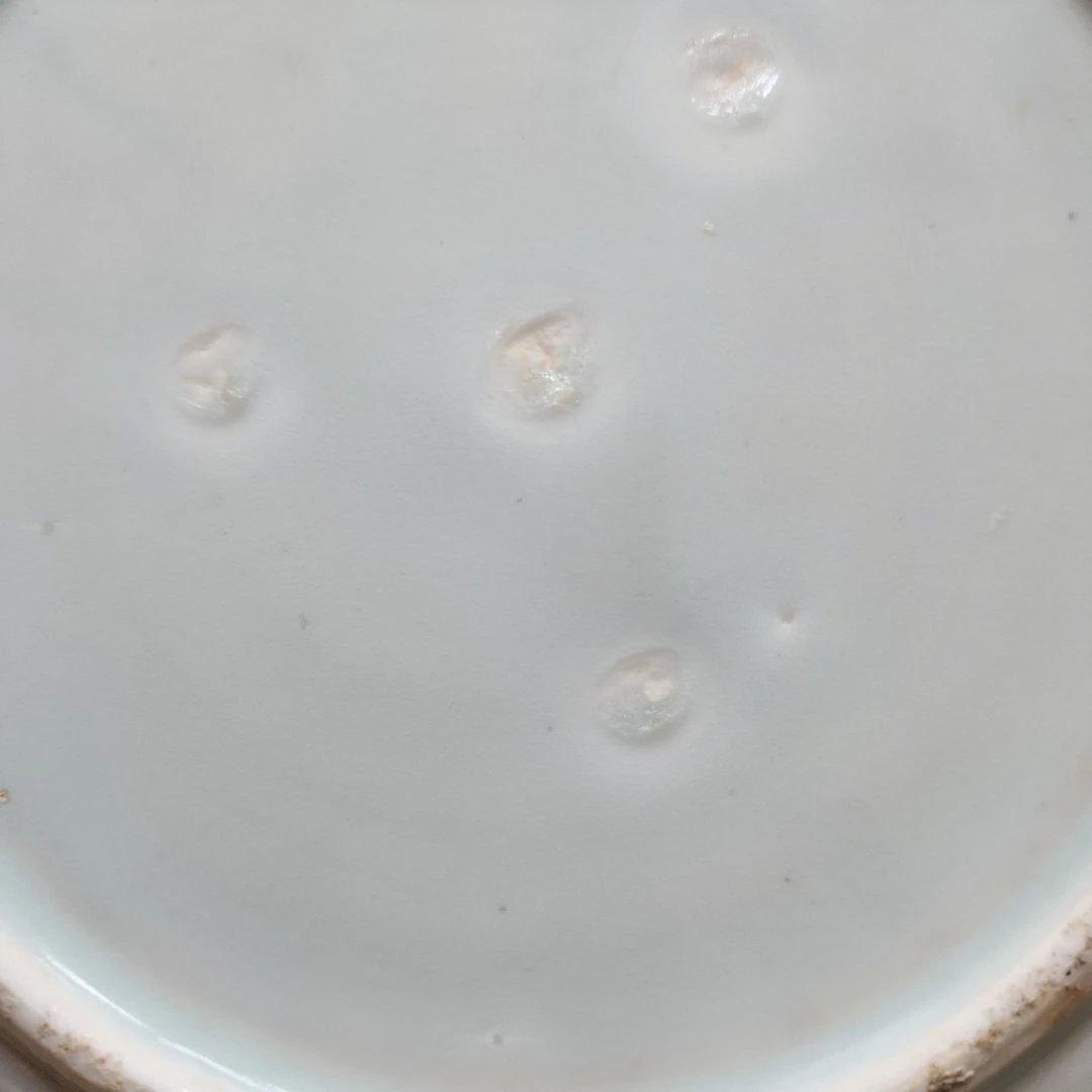 幕末染付け垣根蝶々牡丹花手書き皿　5皿セット