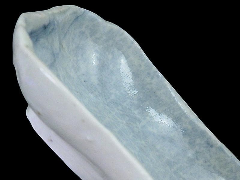 古伊万里　染付　型刷印判　幾何学文様の図　変形皿　江戸期　E649AS-CTm