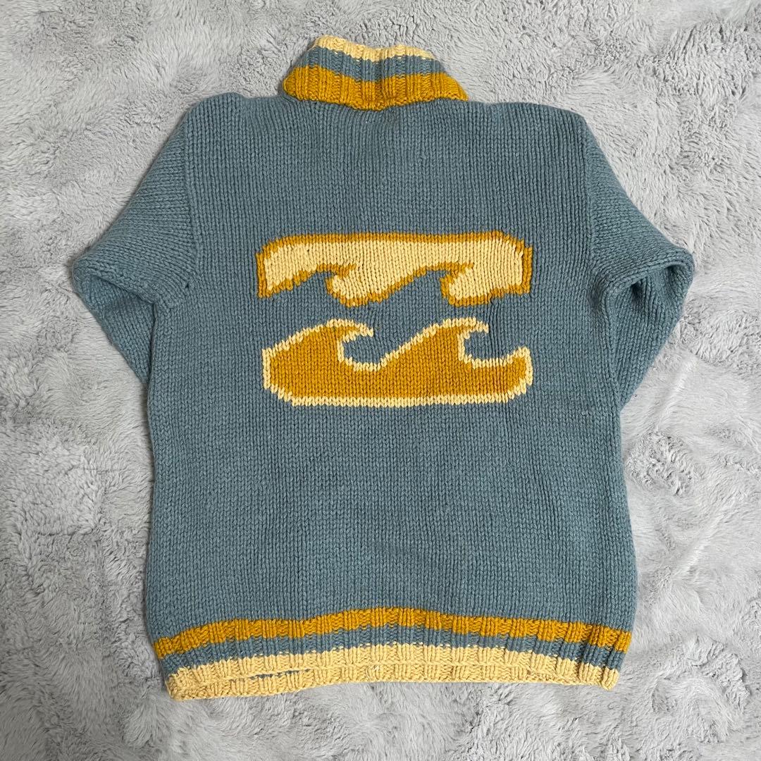 【良配色】billabong カウチン ニット セーター ロゴ入り