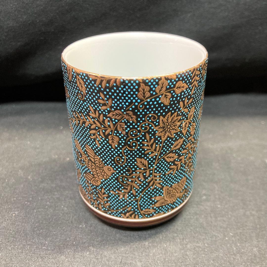 【未使用】九谷焼 金山窯 金彩 七福神蒔絵 湯呑み 大小各2個 4個
