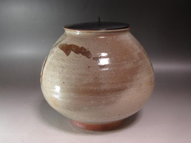 ☆　溝上秀次（藻風）水指　裏千家　十五代　鵬雲斎の花押がございます☆y615