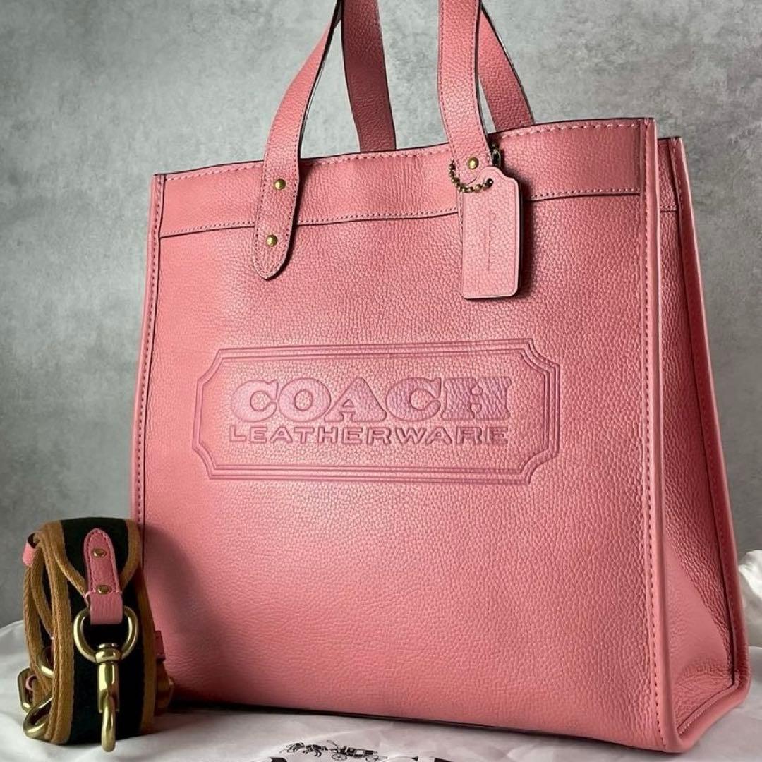 極美品 コーチ デンプシー トートバッグ 2way ピンク レザー ハンドバッグ