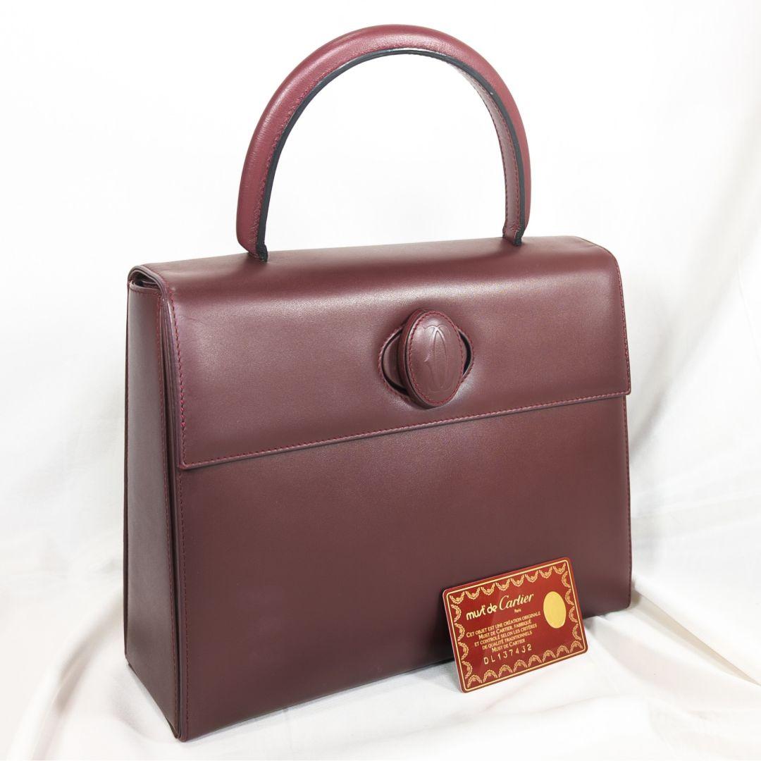 【極美品】 カルティエ ハンドバッグ マストライン ターンロック カード