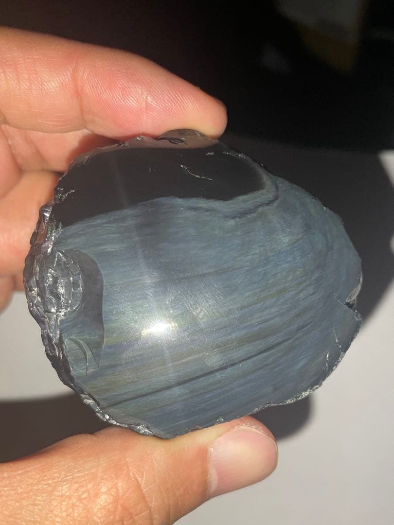 研磨品　十勝石玲瓏　両面磨き特級玲瓏　レインボーオブシディアン