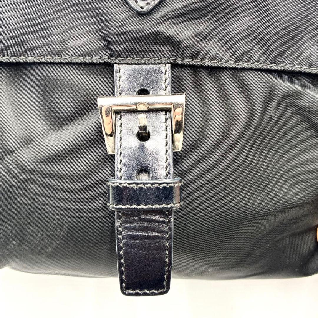 極美品 プラダ ショルダーバッグ 三角ロゴ ナイロン BT0521 白タグ 黒