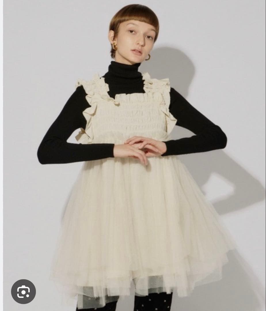 perna チュールギャザーキャミソール