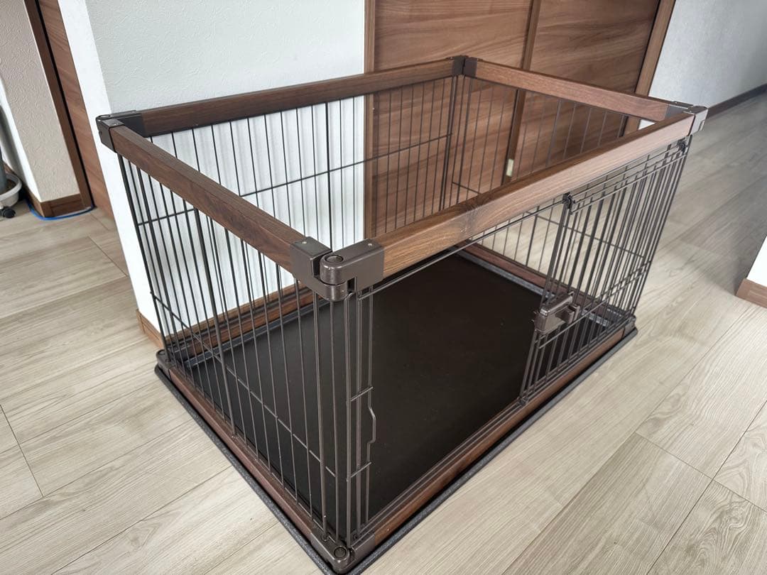 ペット用ケージ木目ブラウン