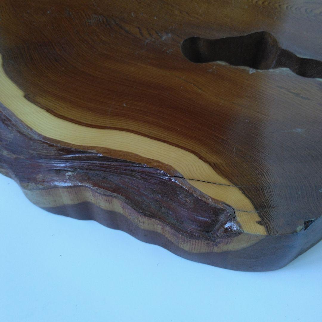 木製置台　優良　木彫民芸品　北海木工芸社