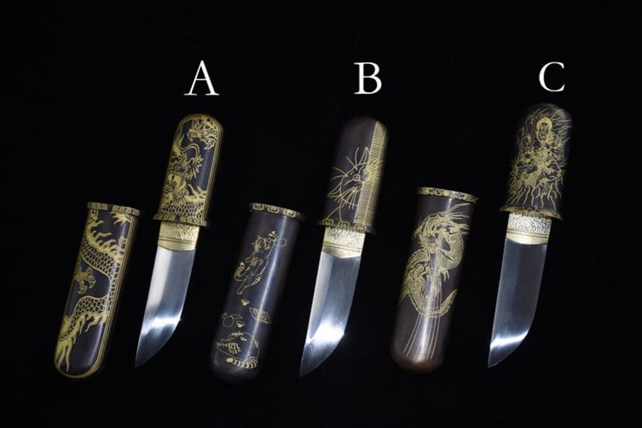 1本 古兵器   武具　刀装具　日本刀　模造刀  短刀 画橋蕭1