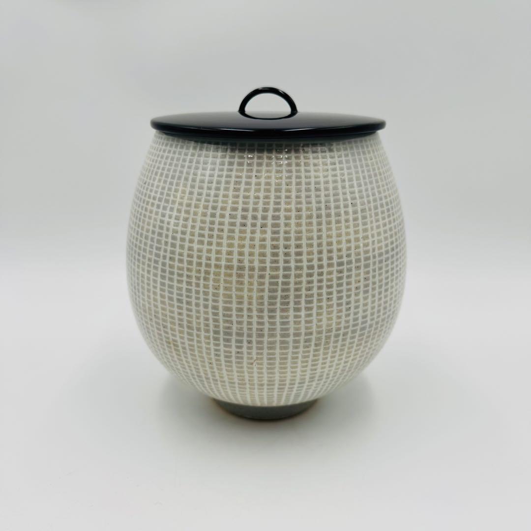 【膳所焼　陽炎園　三島写　芋頭水指　共箱　茶道具】骨董　アンティーク