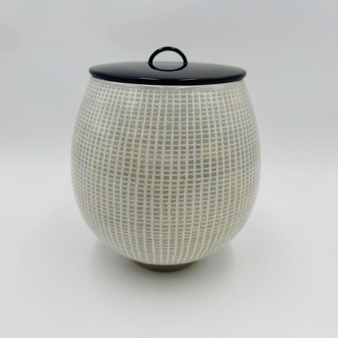 【膳所焼　陽炎園　三島写　芋頭水指　共箱　茶道具】骨董　アンティーク