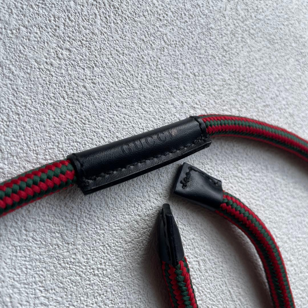 【激レア】GUCCI グッチ シェリーライン キャンバス×レザー ロープベルト