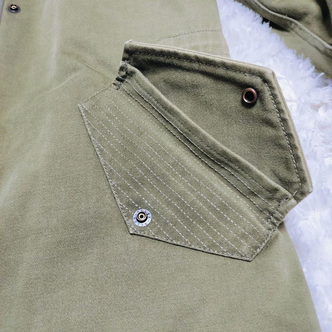 フレッドペリー モッズコート ライナー ストライプ 刺繍 カーキ 10 L