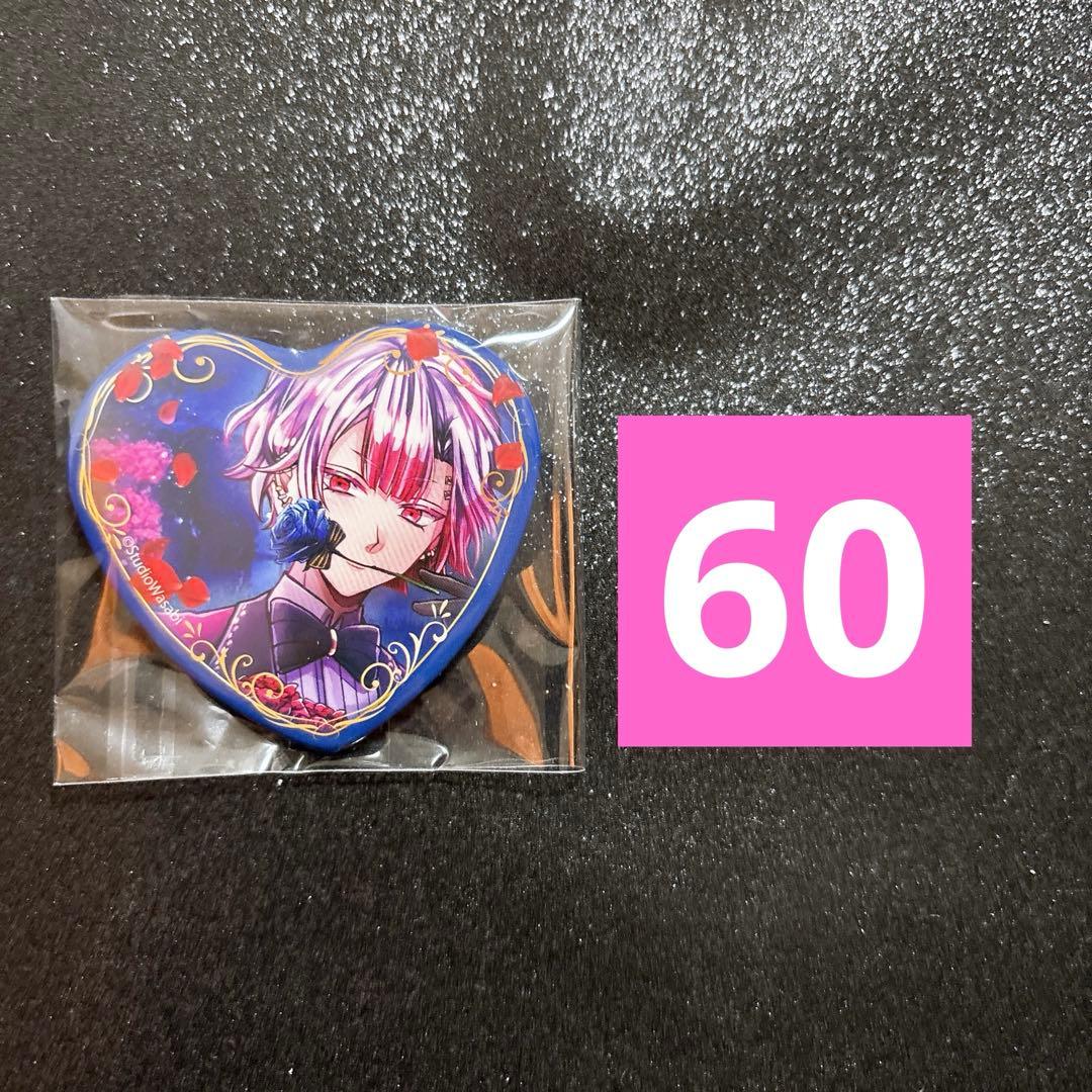 60点　あくねこ　悪魔執事と黒い猫　アモン 缶バッジ　ハート缶　バレンタイン