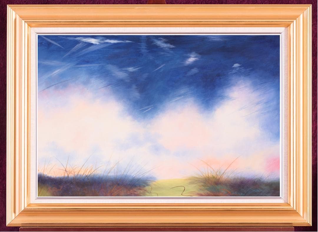 未使用高級ゴールド額付★手書き油絵★外寸約880×660mm 玄関やリビング13