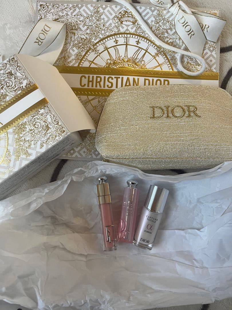 Dior リップグロス 3本セット ゴールドポーチ付き