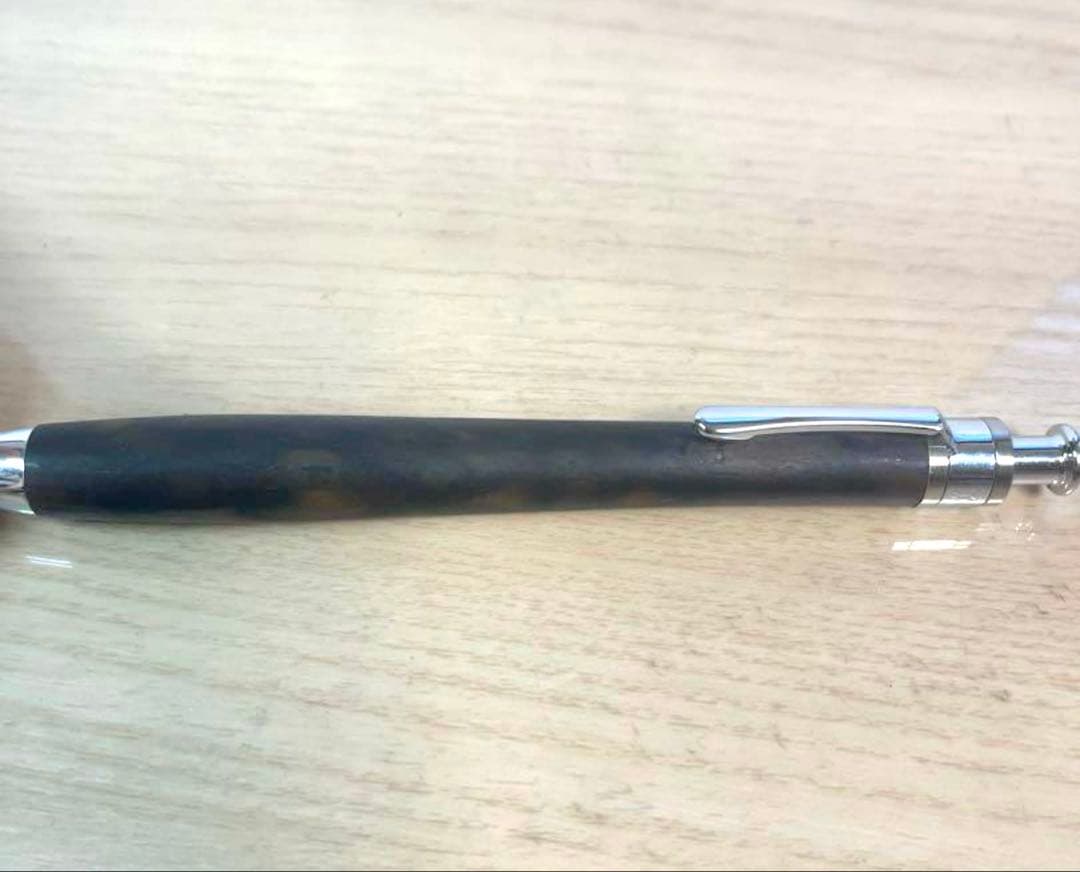 【値下げ交渉可】工房楔　黒柿孔雀杢　0.5mmシャーペン