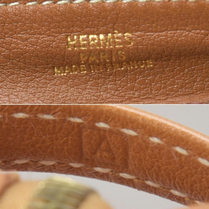 美品◇エルメス ペンケース メイクポーチ カーフレザー ブラウン □A刻印 文具