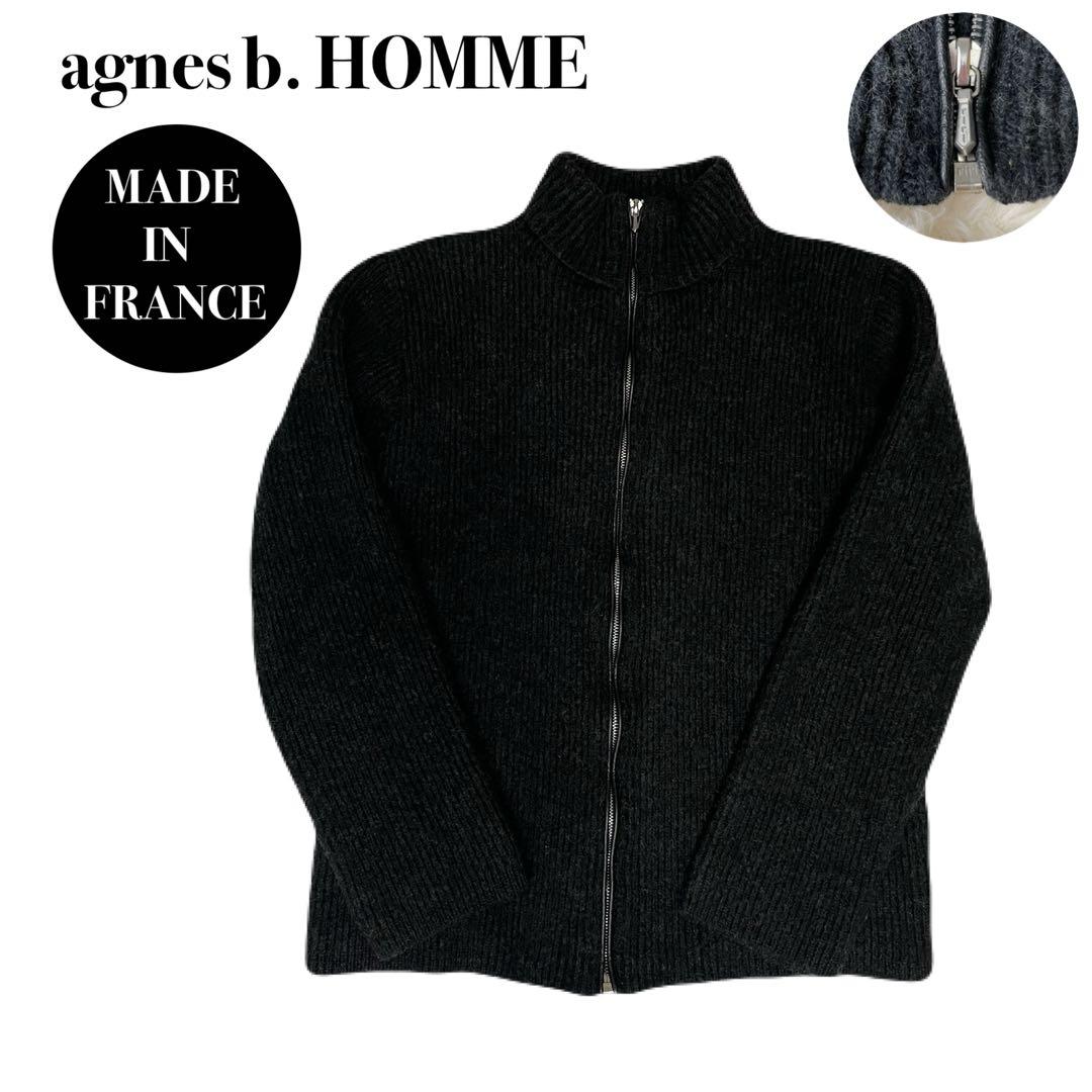 90s フランス製 agnes b. HOMME riri ドライバーズニット
