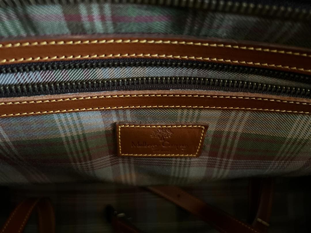 Mulberryマルベリー　シボ革　レザー　トラベルバック　イタリア製
