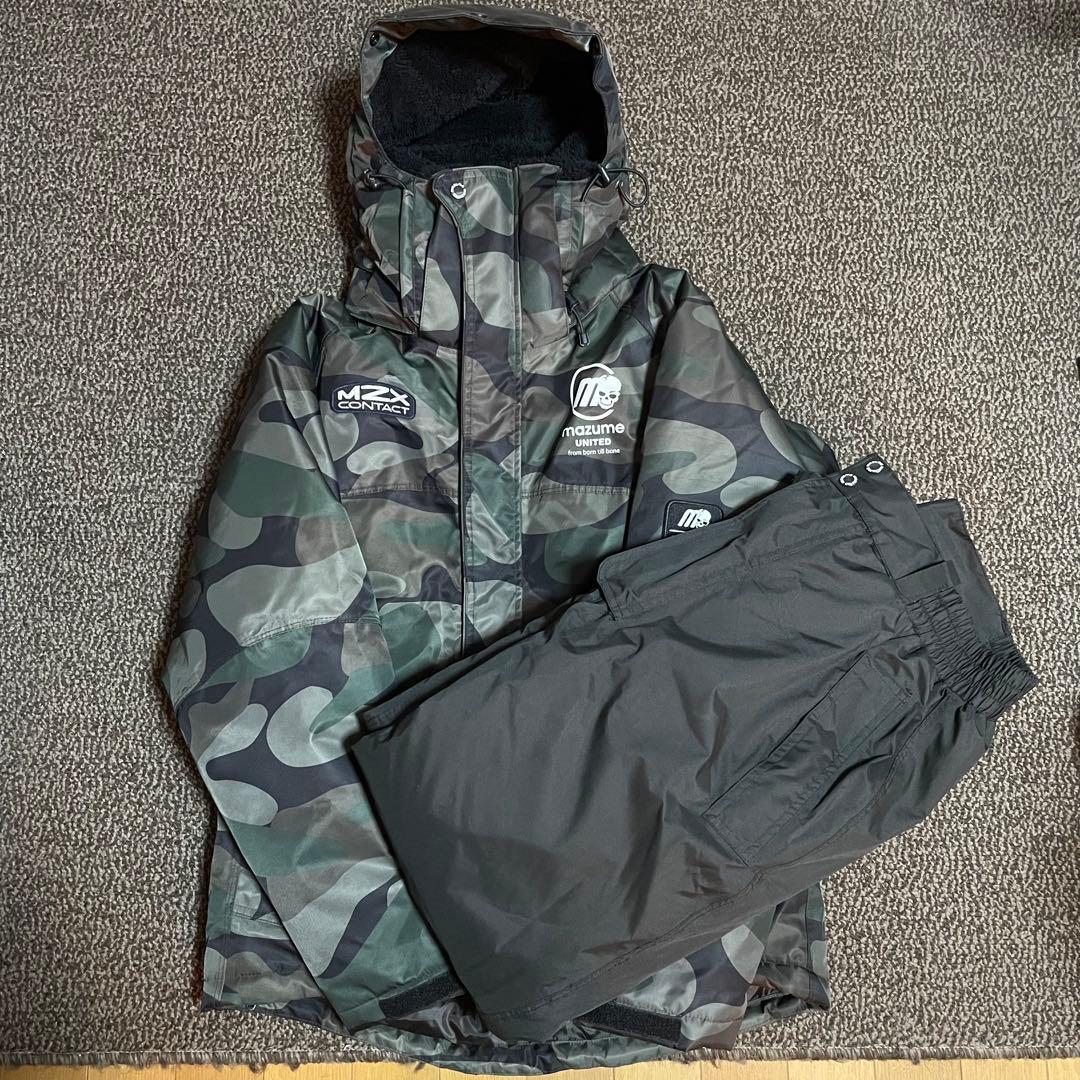 mazume 迷彩柄 フィッシングウェア防寒着 上下セットMサイズ