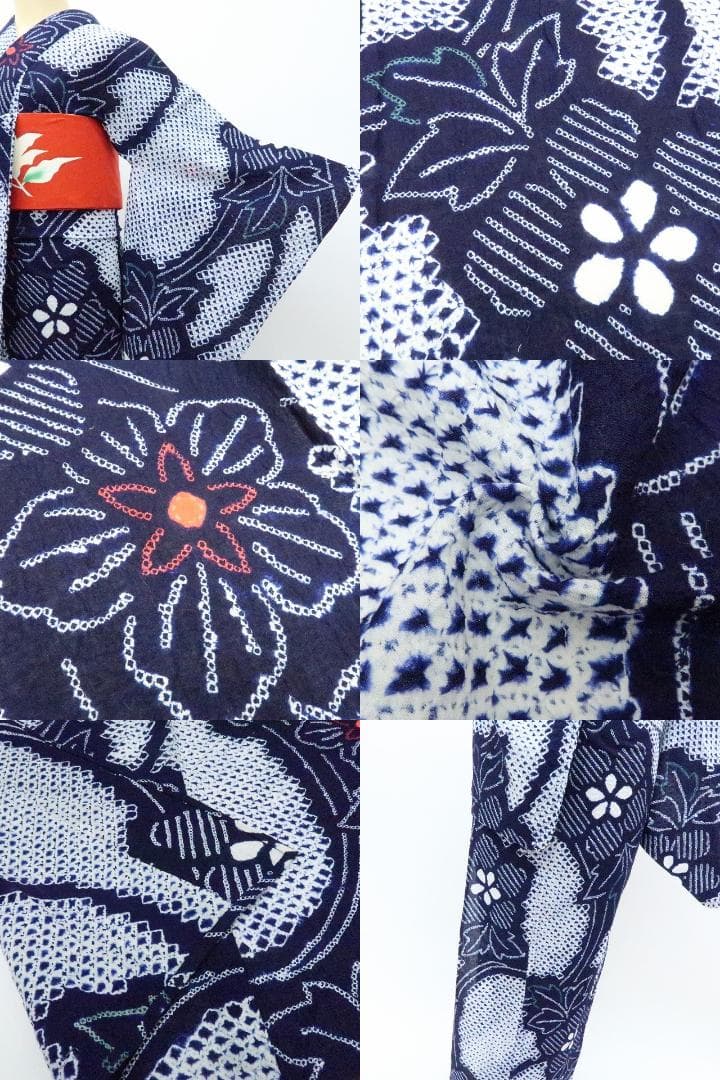 Y3455◆美品 有松鳴海絞り 綿 手縫い仕立て 高級浴衣 洗える夏着物